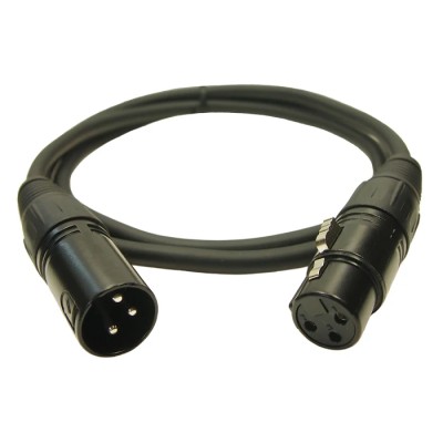 RS PRO XLR Cable Male to Female, Black Polyvinyl Chloride Jacket, 1 m Length 189-3945