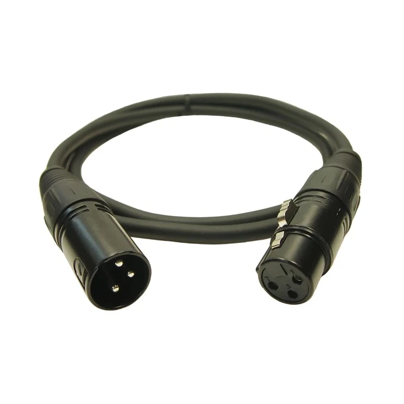 RS PRO XLR Cable Male to Female, Black Polyvinyl Chloride Jacket, 1 m Length 189-3945