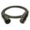 RS PRO XLR Cable Male to Female, Black Polyvinyl Chloride Jacket, 1 m Length 189-3945