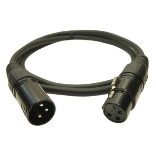 RS PRO XLR Cable Male to Female 2 m Black Polyvinyl Chloride Jacket 189-3944