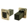 RS PRO Panel XLR Connector, Straight Orientation, 250V, Female Contact, Gold Plated, Metal Housing, Screw 189-3954