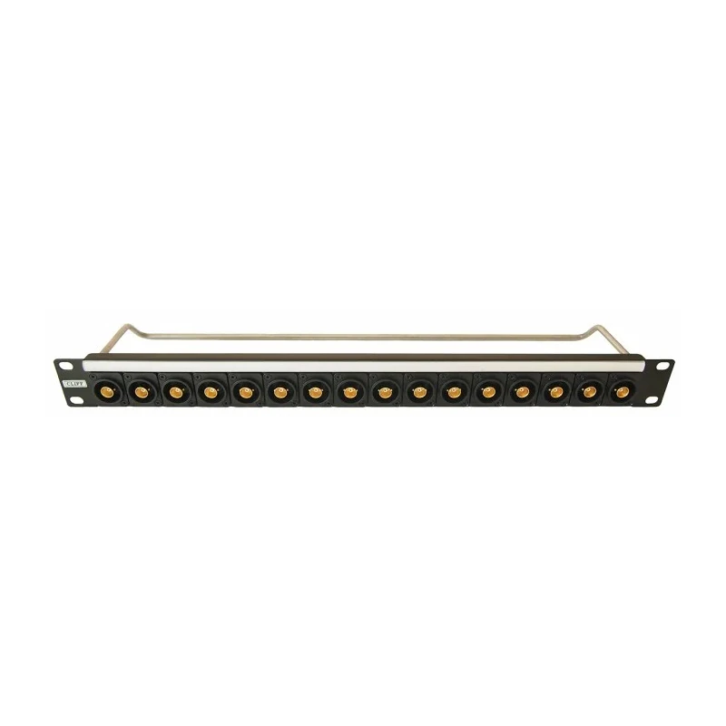 RS PRO BNC Feed Through Connector Rack 16 x 75Ω Gold Plated Metal Panel Mount Black 189-3956