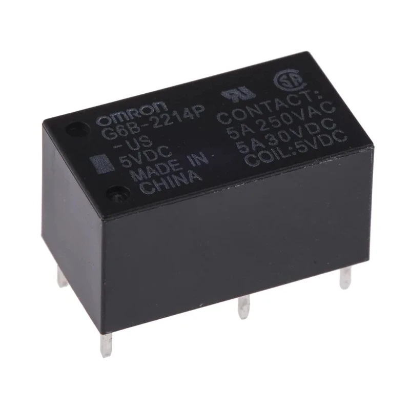 Omron PCB Power Relay 5V dc Coil 5A Switching Current DPST G6B-2214P-US DC5