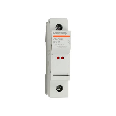 Mersen 25A Rail Mount Fuse Holder for 8.5 x 31.5 mm Fuse, 1 Pole, 400V ac X1062689 / CMC81I