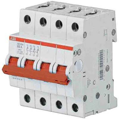 ABB System Pro M Compact SD200 Miniature Circuit Breaker, 4-Pole, 63A, 440V AC, 25kA Breaking Capacity SD200