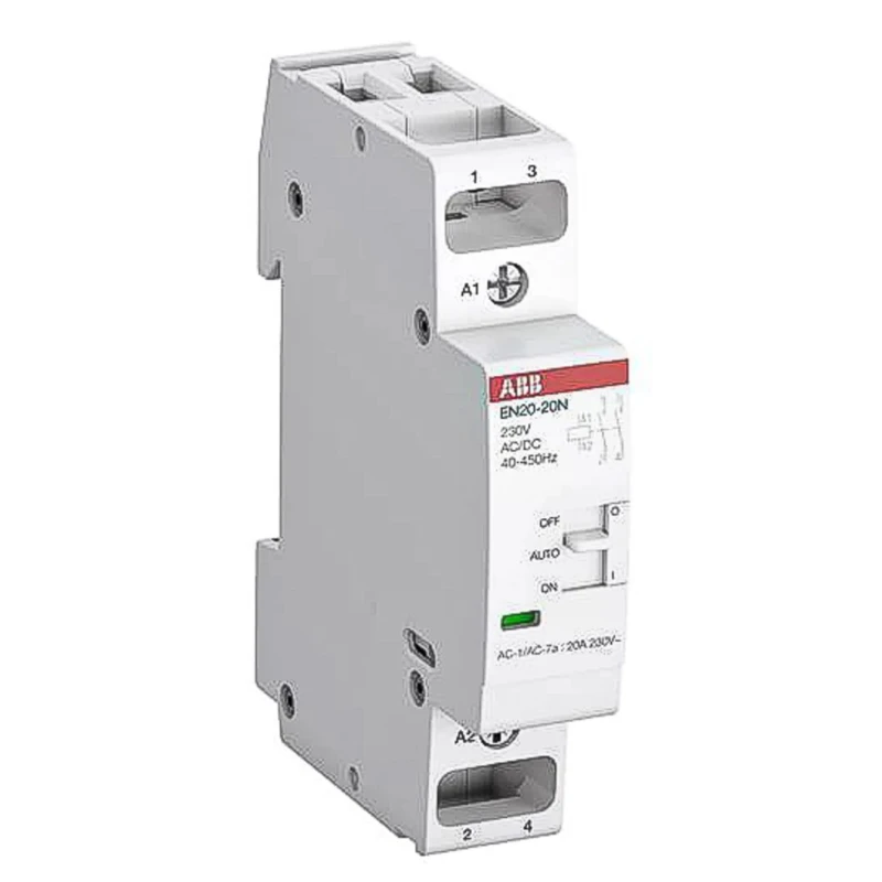 ABB EN20 Contactor, 230V AC Coil, 2-Pole, 20A, 4.6 kW, DIN Rail Mount 1SBE122111R0620
