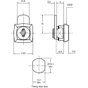 Euro-Locks a Lowe & Fletcher group Company Mini Square-head Camlock 8mm Panel to Tongue with Key Unlock 0207012