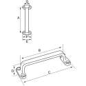 Pinet Stainless Steel Arch Shape Handle 33 mm Height, 8mm Width, 150 mm Length 347-8175