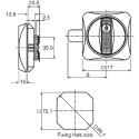 Euro-Locks a Lowe & Fletcher group Company Black Metal Plastic Flush Locking Handle 87mm 1691082