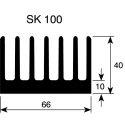 Fischer Elektronik Heatsink for Solid State Relays Black Anodised Aluminium 40 mm x 37.5 mm x 66 mm SK100-37-5-SA