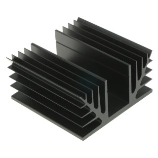 Fischer Elektronik Aluminium Black Anodised Heatsink for TO-3 Package 100mm x 100mm x 50mm SK88-100-SA