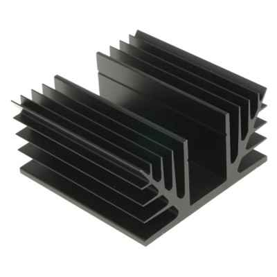 Fischer Elektronik Aluminium Black Anodised Heatsink for TO-3 Package 100mm x 100mm x 50mm SK88-100-SA