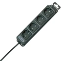 Kopp 1.4 m 4 Socket Extension Socket with Surge Protection, Switchable, Black 127115016