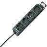 Kopp 1.4 m 4 Socket Extension Socket with Surge Protection, Switchable, Black 127115016