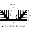 Fischer Elektronik Heatsink Black Anodised Aluminium 2.3°C/W Thermal Resistance 35 mm Height 50 mm Length 88 mm SK08-50-SA