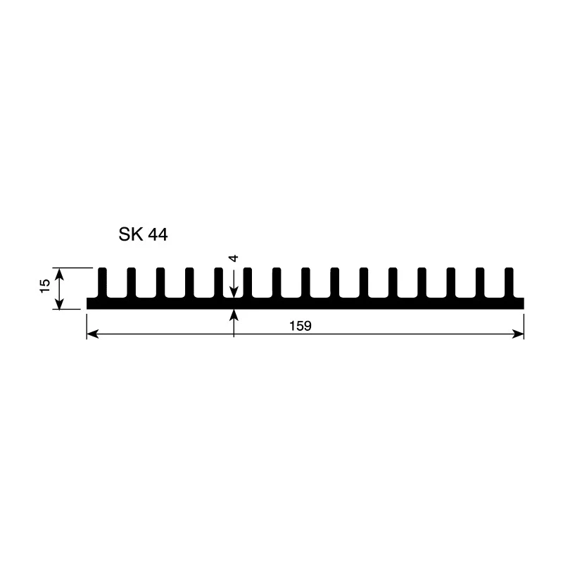 Fischer Elektronik Heatsink PCB, Thermal Resistance 1.4°C/W, 15 mm Height, 150 mm Length, 159 mm Width SK44-150-SA