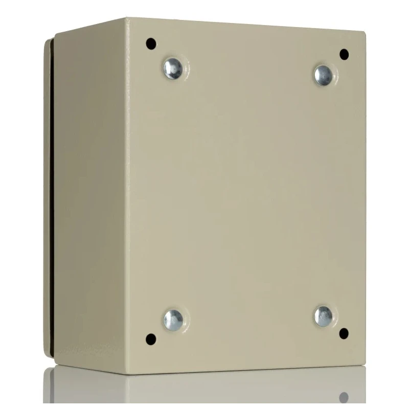 RS PRO Steel Wall Box Enclosure, IP66 Rated, 250 mm x 200 mm x 150 mm, Steel Body with Triple Lock System IP66