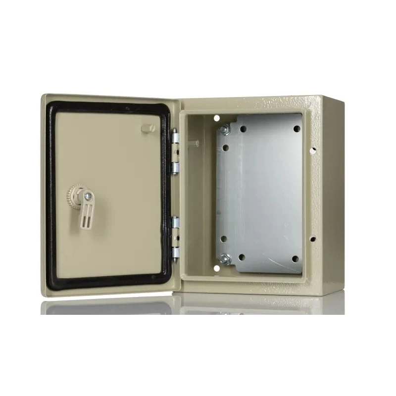 RS PRO Steel Wall Box Enclosure, IP66 Rated, 250 mm x 200 mm x 150 mm, Steel Body with Triple Lock System IP66