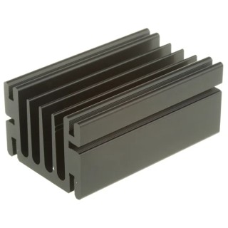 Fischer Elektronik Aluminium Heatsink SK68-75-SA 3.9°C/W Thermal Resistance Black Finish 33 mm x 75 mm x 46 mm