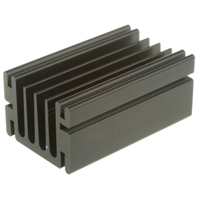 Fischer Elektronik Aluminium Heatsink SK68-75-SA 3.9°C/W Thermal Resistance Black Finish 33 mm x 75 mm x 46 mm