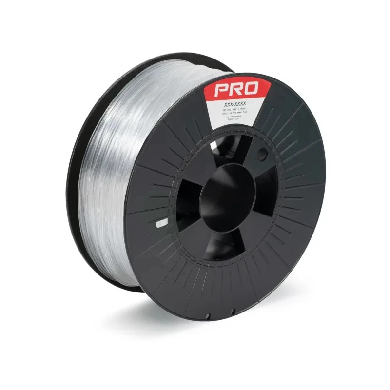RS PRO 1.75 mm Transparent PET-G 3D Printer Filament, 1 kg 190-1955