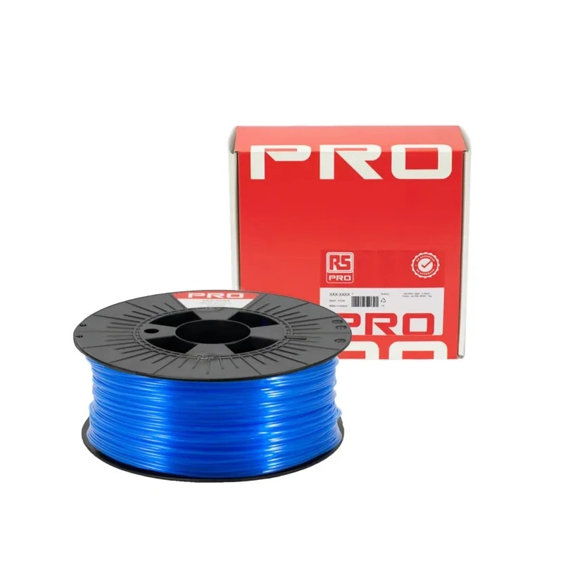 RS PRO 1.75 mm Translucent Blue PET-G 3D Printer Filament 1 kg 190-1957