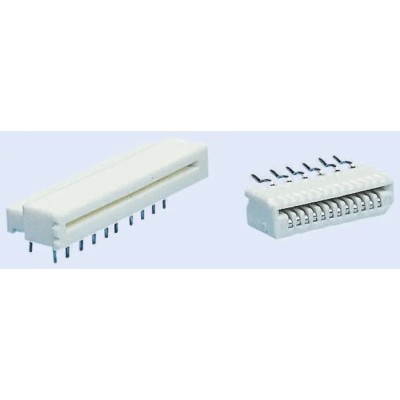 Molex 1.25 mm Pitch 12 Way Right Angle Female FPC Connector Through Hole, Solder Termination 39-53-2124
