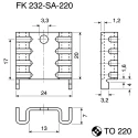 Fischer Elektronik Heatsink for Transistors in Plastic Case, Black Anodised Aluminium, Thermal Resistance 24K/W FK231SA220