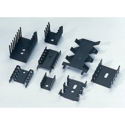 Fischer Elektronik Heatsink for Transistors Black Anodised Aluminium 21°C/W Thermal Resistance 13 mm Height 18 mm FK213SA32
