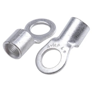 RS PRO Solistrand Uninsulated Crimp Ring Terminal M10 Stud Size 4 AWG Wire Size 26.7 mm² 170°C 160075