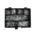 RS PRO 600 piece Galvanised Steel Spring Tension Pin Kit 2-5 mm Diameter 8-40 mm Length 374-064