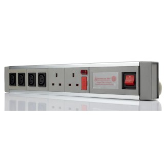 RS PRO 2 m 2 Socket IEC C14 Extension Lead, 230V AC, 10A, Switchable, Surge Protection 374-171