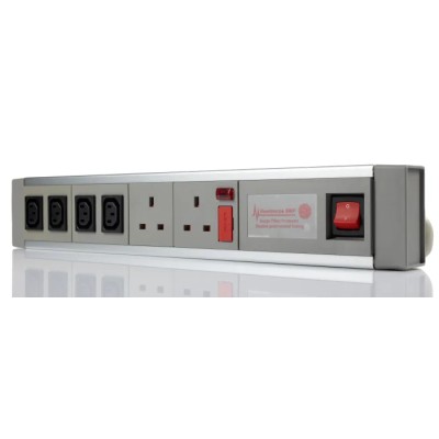 RS PRO 2 m 2 Socket IEC C14 Extension Lead, 230V AC, 10A, Switchable, Surge Protection 374-171