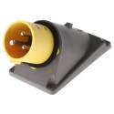 Legrand Panel Mount Industrial Power Socket 16A 110V IP44 Yellow 2P+PE IP44