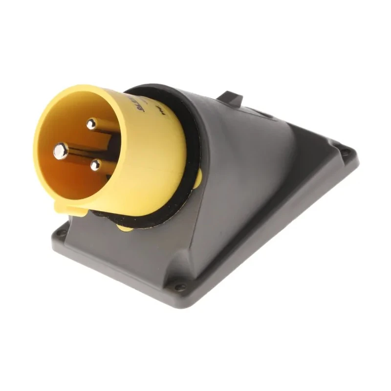 Legrand Panel Mount Industrial Power Socket 16A 110V IP44 Yellow 2P+PE IP44