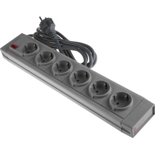 RS PRO 2 m 6 Socket Type F German Schuko Trailing Socket 230V AC 16A CEE 7/7 Plug 374-193