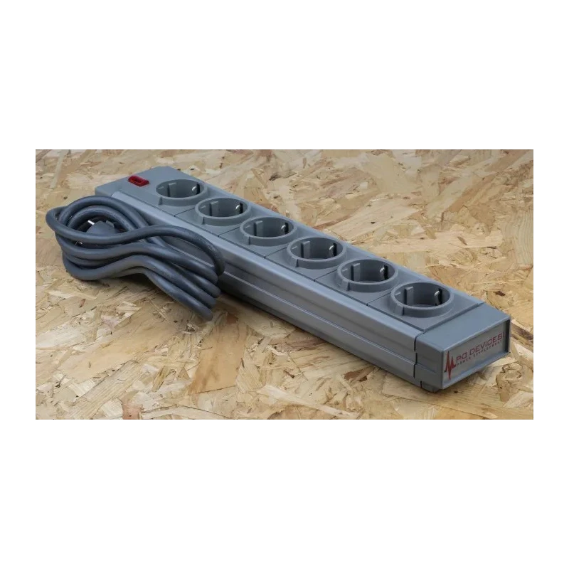 RS PRO 2 m 6 Socket Type F German Schuko Trailing Socket 230V AC 16A CEE 7/7 Plug 374-193