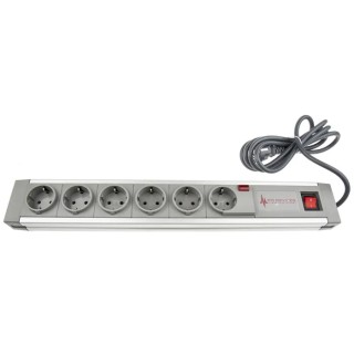 RS PRO 2 m 6 Socket Type F German Schuko Trailing Socket, 250V AC, Surge Protected, Switched 374-200