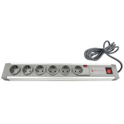RS PRO 2 m 6 Socket Type F German Schuko Trailing Socket, 250V AC, Surge Protected, Switched 374-200