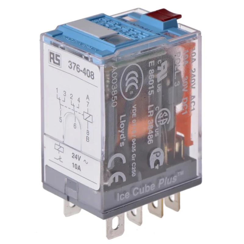 Releco PCB Power Relay 24V AC Coil 10A Switching Current DPDT C7-A20X / AC 24 V