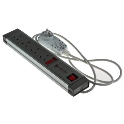 RS PRO 2 m 4 Socket Type G Trailing Socket Extension Lead with RCD Protected, Surge Protection 230V ac 374-216