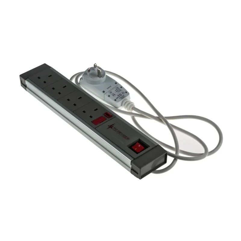 RS PRO 2 m 4 Socket Type G Trailing Socket Extension Lead with RCD Protected, Surge Protection 230V ac 374-216