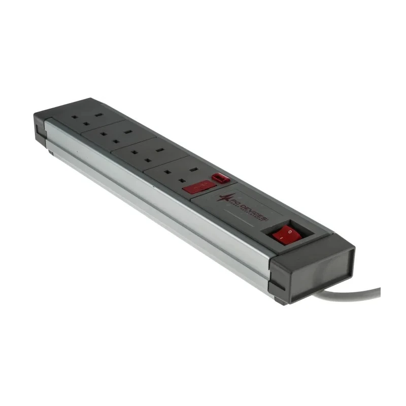 RS PRO 2 m 4 Socket Type G Trailing Socket Extension Lead with RCD Protected, Surge Protection 230V ac 374-216