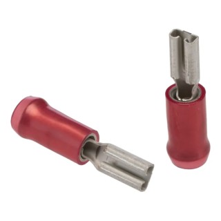 RS PRO PIDG FASTON .250 Red Insulated Female Spade Connector Crimp 2.79 x 0.51 mm Tab Size 22 AWG to 15 AWG 165565-2