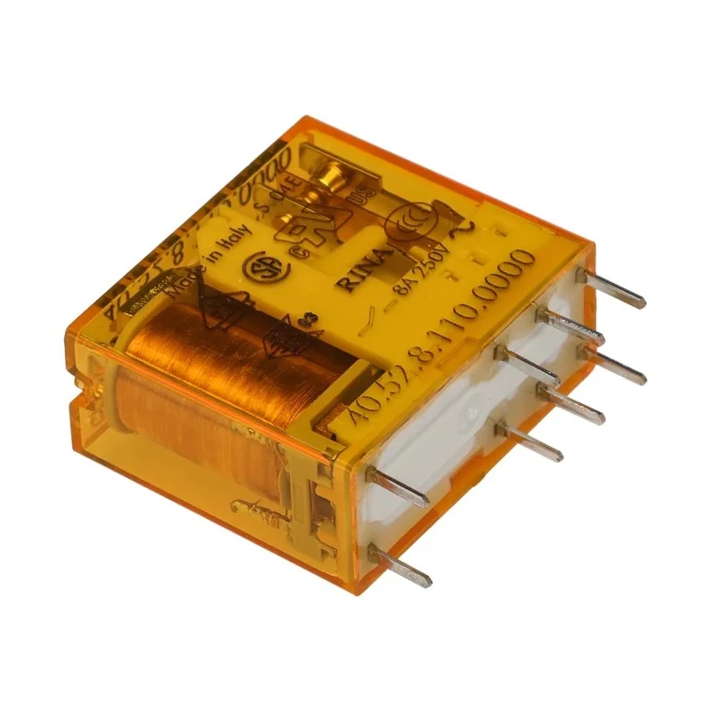 Finder Power Relay DPDT 110V AC Coil Voltage 8A Switching Current PCB Mount 40.52.8.110.0000
