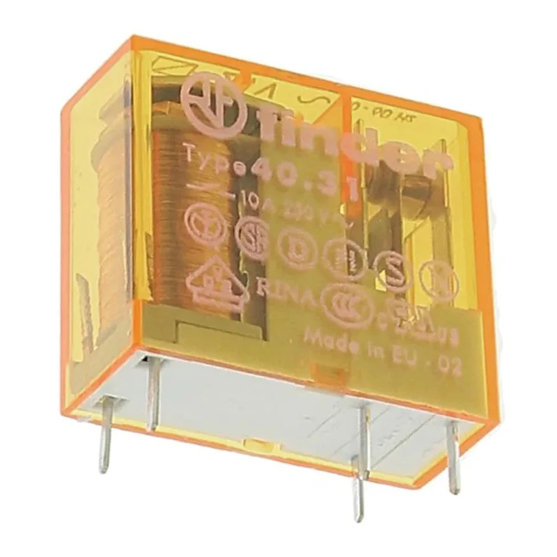 Finder PCB Power Relay 24V AC Coil Voltage 10A Switching Current SPDT 40.31.8.024.0000