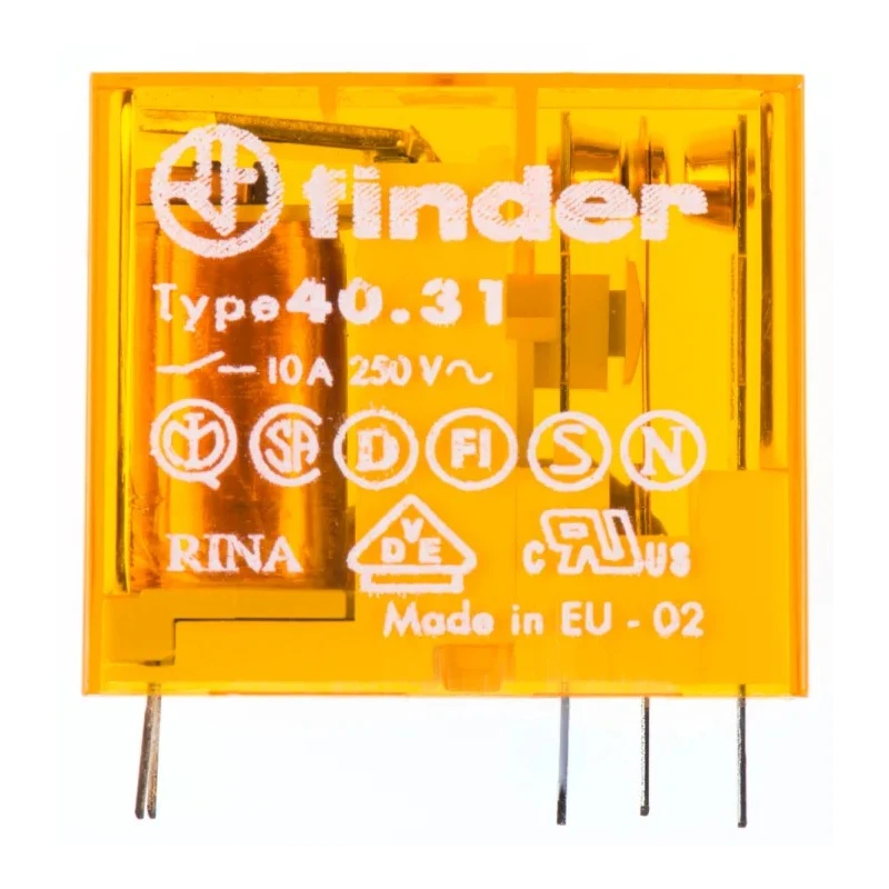 Finder PCB Power Relay, 110V AC Coil Voltage, 10A Switching Current, SPDT Configuration Model 40.31.8.110.0000