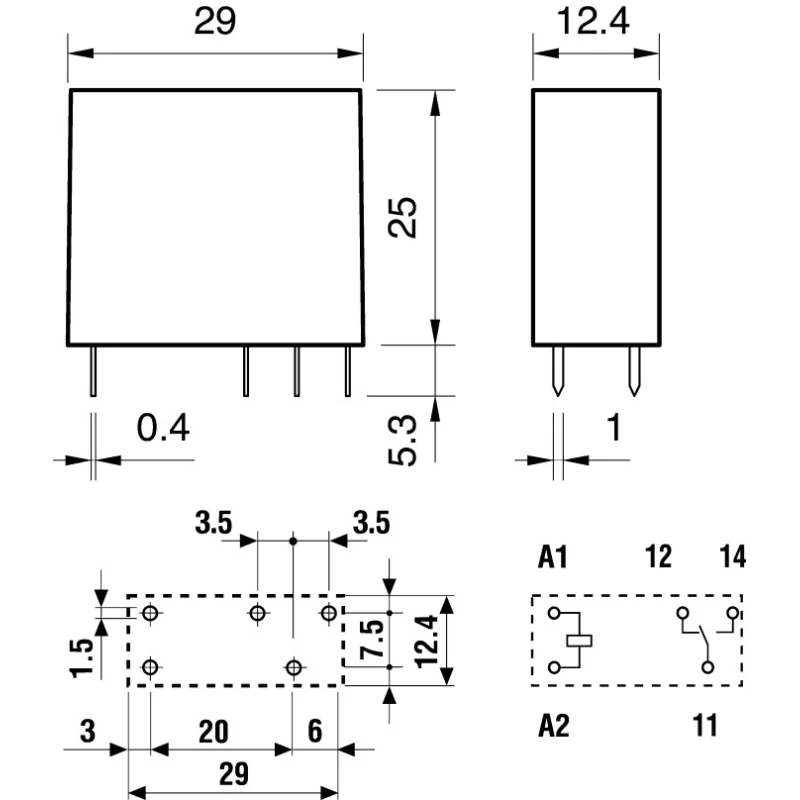Finder PCB Power Relay, 110V AC Coil Voltage, 10A Switching Current, SPDT Configuration Model 40.31.8.110.0000