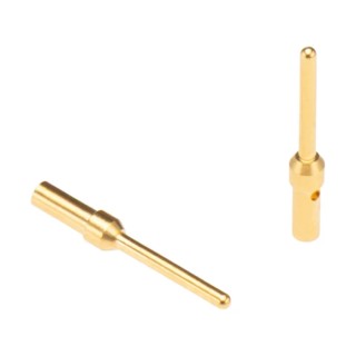 HARTING Male Crimp Circular Connector Contact 1.04 mm Contact Size, 20/24 AWG Wire Size, Gold over Nickel Plating 09670008576