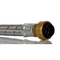 RS PRO Stainless Steel Braided Hose Assembly Female 1/2 in Threaded to Male/Female 15 bar 300 mm Length 190-4126